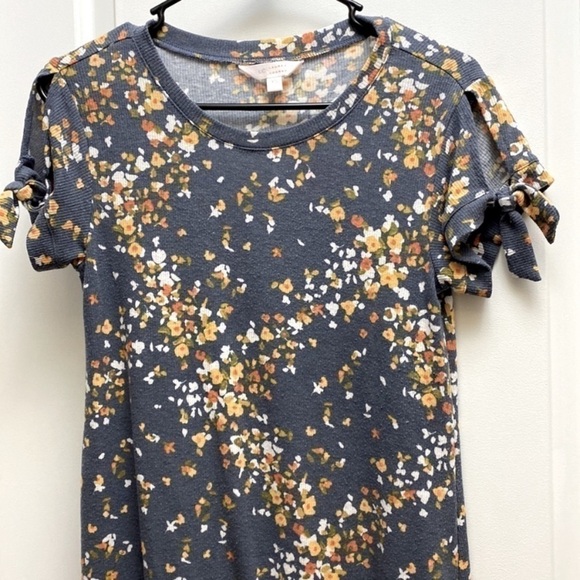 LC Lauren Conrad woman's size xs floral summer dress with tie arms - Picture 2 of 8